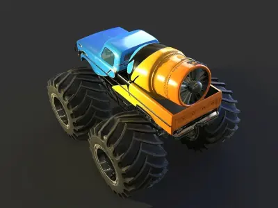 Monster Truck Bigfoot PBR Low-poly 3D model