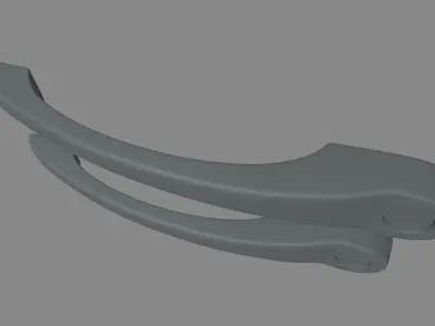 Car Door Handle 02 Low-poly 3D model