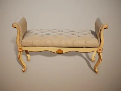 Luxury classical Bench PBR Low-poly 3D model