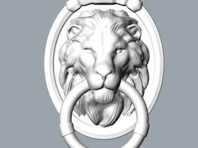 Lion door hammer  print model 3D print model