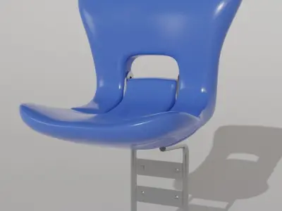 Plastic stadium seat FCB 3D model