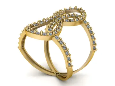 BEVERLY HILLS CROSSED DIAMOND RING 3D PRINTABLE MODEL 3D print model