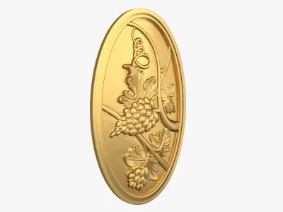 Classic oval rosette 02  3D model