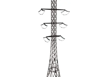 Electricity Pole 13 Weathered 3D model