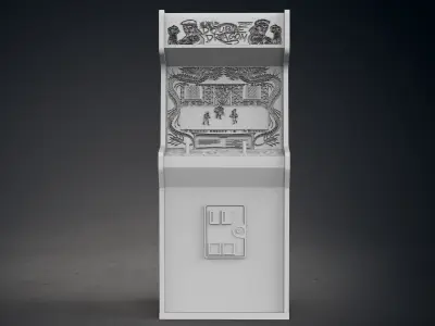 Double Dragon Arcade Cabinet with Lithophane 3D print model