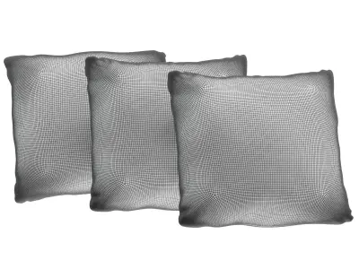 Pillow three pillows with stripes 3D model