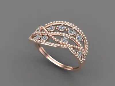 Womens Diamond Signet Ring Women Rings 3dmodels 3D print model 3D print model 20