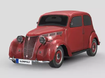 Fiat 1100 B 1949 Low-poly 3D model