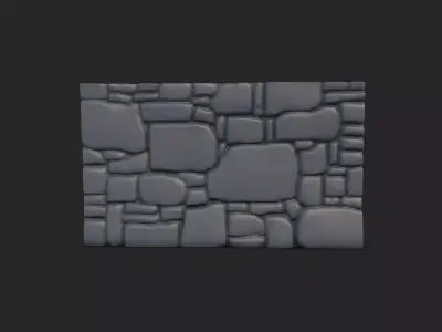 Faded Stone Wall Kitbash 3D model