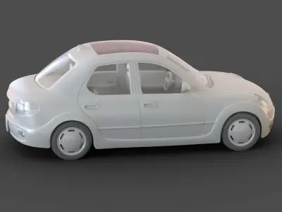 Cartoon Sedan Car 3D model