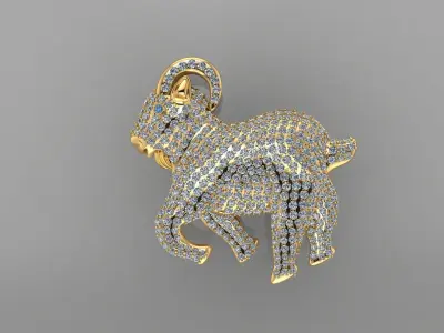 Goat Pendant p12 3D print model