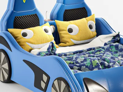 child bed car ferrari storage Low poly Low-poly 3D model
