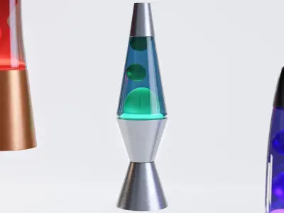 Set of Retro Lava Lamps - Decorative Interior Pack Low-poly 3D model