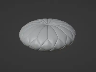 Round decorative black pillow 3D model