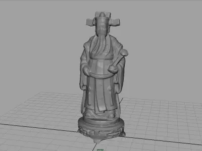 Ancient Chinese Sculpture Low-poly 3D model