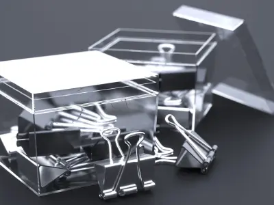 BINDER CLIPS AND STORAGE BOX 2024 3D model
