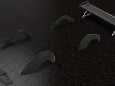 Bodykit Automotive Undercarriage Asset 3D model