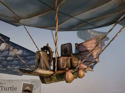 Flying Turtle Low-poly 3D model