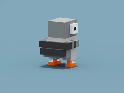 Voxel Pigeon Low-poly 3D model