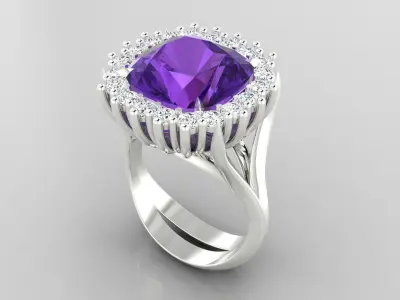 Ring M53 The luxury female ring with gems wedding 3D print model