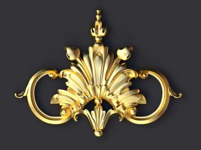 Central decor ornament for furniture 3D model 409