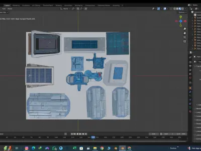 Futuristic Sci Fi City Block  Low-Poly Modular Pack Low-poly 3D model