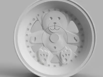 12MM HEX D52mm RC Wheels 3P Ronal Teddy with and without tires 3D print model