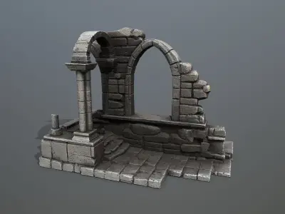Ruin Gate Low-poly 3D model