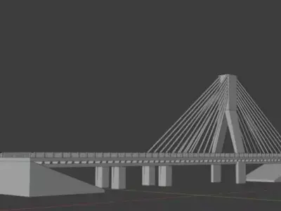 Warsaw Bridge 3D model