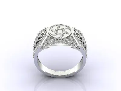 Print Ready STL 3DM  Gents Rings Diamond Men Ring  3D print model 118