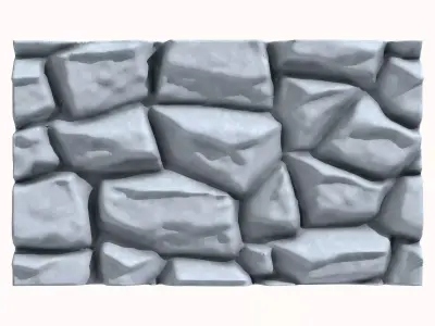 Stacked Schist Rock Wall Prop 3D model