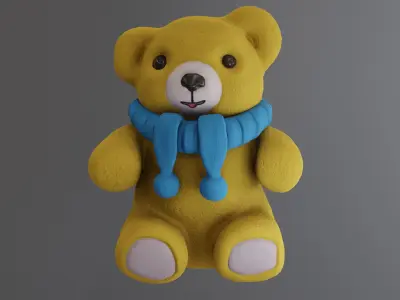 Bear soft toy Low-poly 3D model