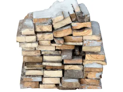 Ultra realistic Firewood Scan Low-poly 3D model