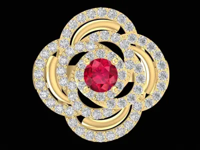  Elegant Multi Layer Floral Diamond Ring for Women  3268 3D print model