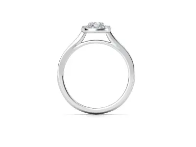 ZDR082 halo diamond engagement ring 3D print model