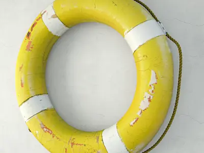 1950s Yellow Nautical Life Preserver 3D model