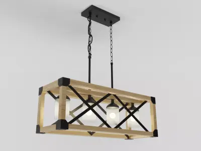 LNC Laius 4-Light Antique Black Farmhouse Chandelier 3D model