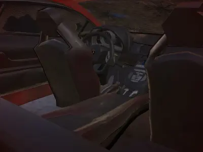 low poly car 3d model sports with cones 3D model