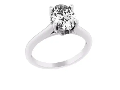 OVAL Cut Hidden Halo Engagement  3D print model