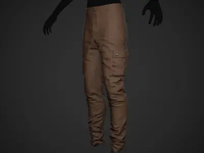 Brown Snowboard Pants Style 1 Low-poly 3D model