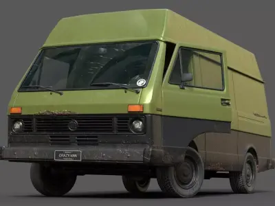 VW Van LT Volkswagen Lowpoly Low-poly 3D model