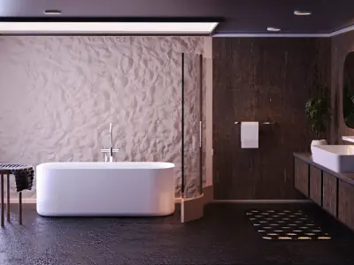 Luxury bathroom Low-poly 3D model