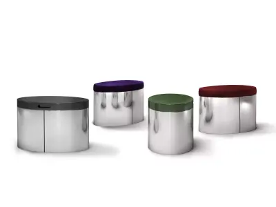 Raymond two silver and side tables 3D model