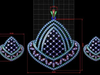 Rose Gold Diamond Pendant 3D Print Model 3D print model 6