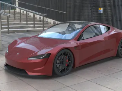 Tesla Roadster 2020 Low-poly 3D model