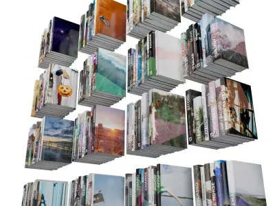 Books 150 pieces 1-9-1 Low-poly 3D model