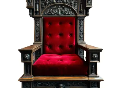 Gothic Velvet Throne model pack Low-poly 3D model