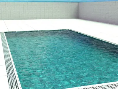 Pool Lowpoly 3D glass box with water in it Low-poly 3D model