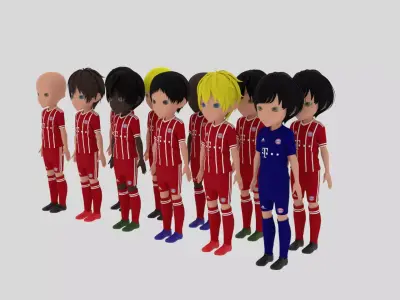 Bayern Munchen Football Team Low-poly 3D model