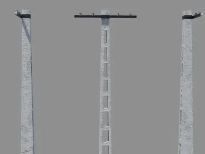 Concrete Utility Pole Free low-poly 3D model
